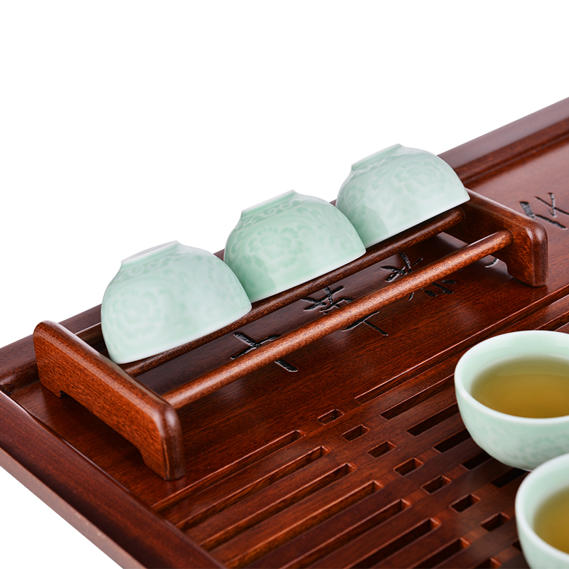 KAMJOVE/金灶 茶具配件 杯架 实木茶架 鸡翅木杯架 茶道配件 晾杯子双层杯托功夫茶具 茶具配件高清大图