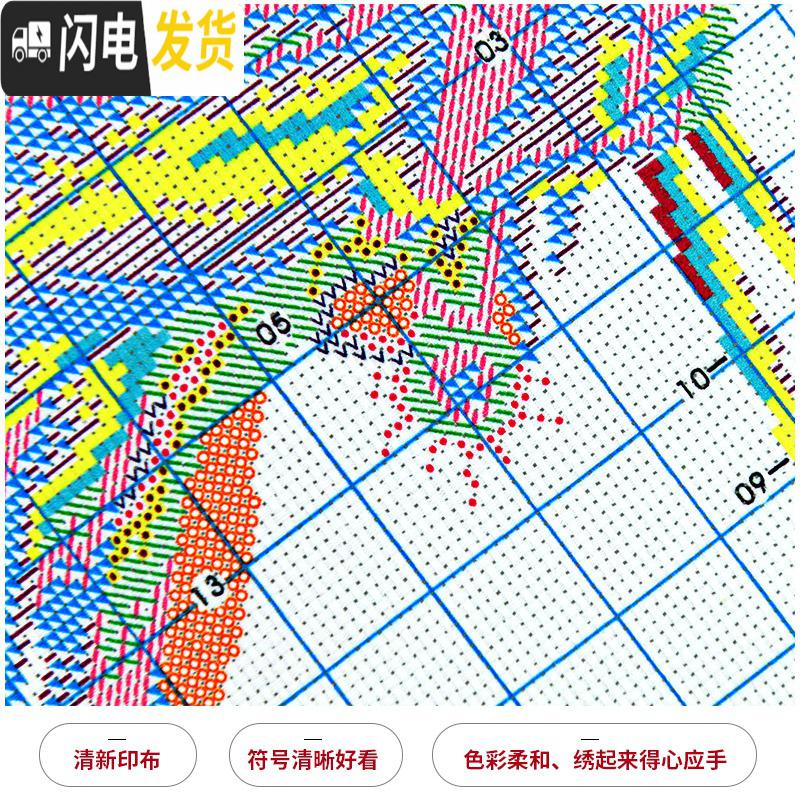 三维工匠十字绣家和万事兴2019新款绣线绣简约现代家用客厅 [埃及棉4股线绣][150*55cm][多30线量]送工具高清大图