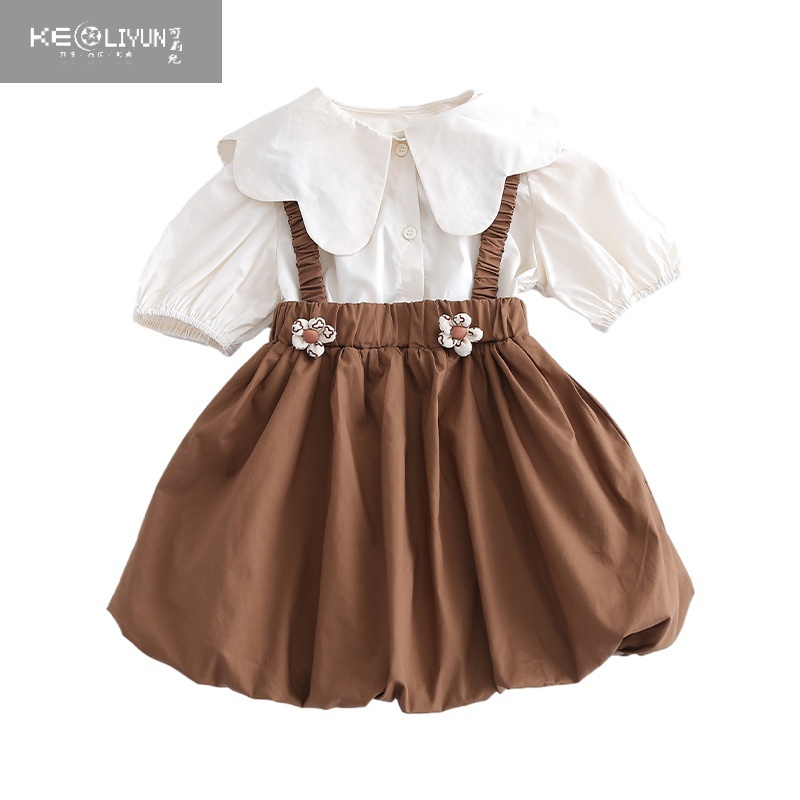 可莉允女童夏装女宝宝夏季洋气时髦背带裙套装2儿童裙子连衣裙3女孩