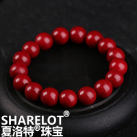 夏洛特天然朱砂手串天然原始原矿紫金砂情侣手链辟邪避小人