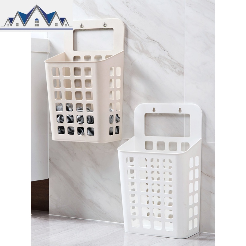 吸盘挂式脏衣篮脏衣服收纳筐 塑料收纳篮大号脏衣篓洗衣篮 三维工匠高清大图