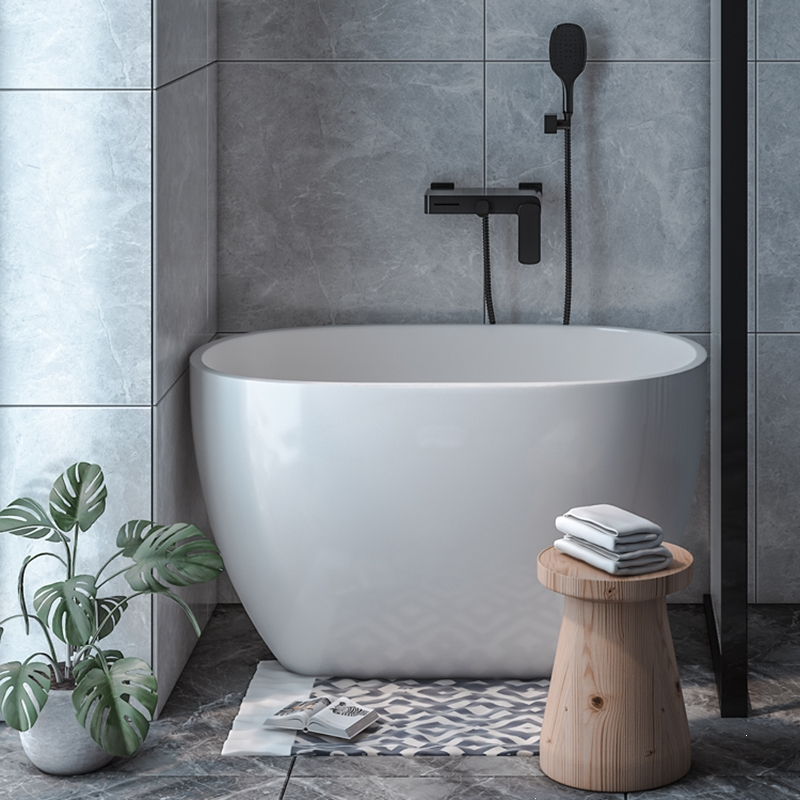 闪电客小户型浴缸亚克力网红独立80cm90深泡日式小型迷你加深小浴缸