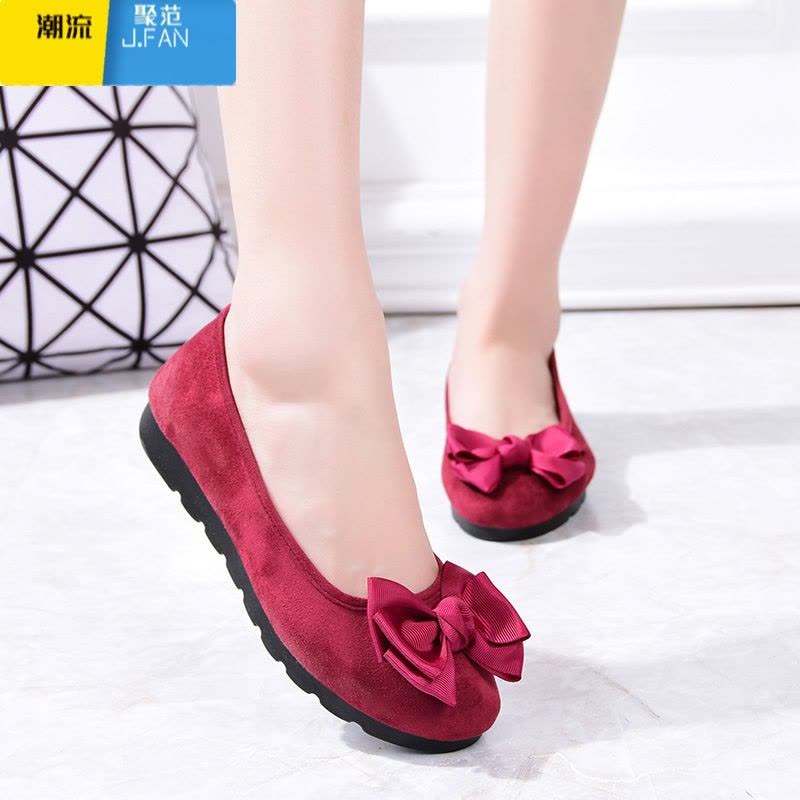 聚范老北京布鞋女单鞋豆豆鞋孕妇黑色工作鞋软底防滑妈妈鞋懒人一脚蹬图片