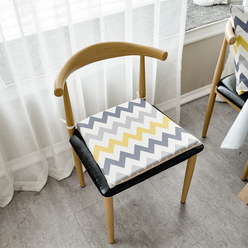 美帮汇粉格子餐厅餐桌椅垫办公室学生椅子坐垫凳子垫冬季可拆洗全棉家用高清大图