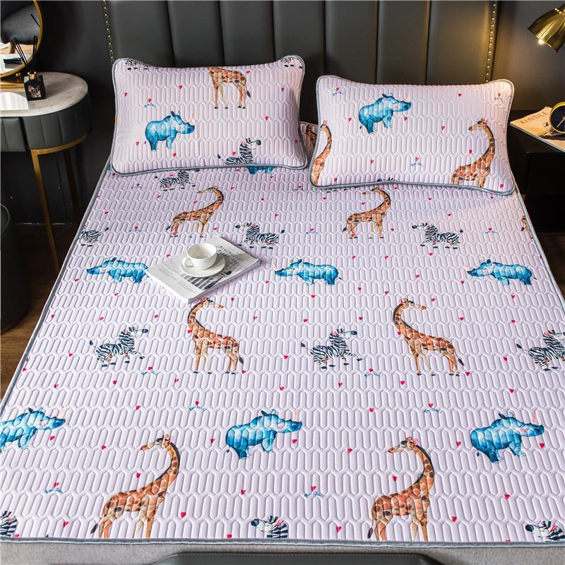 家柏饰(CORATED)乳胶凉席三件套夏季冰丝席子1.8m床可水洗折叠1.2米1.5空调软席 宠乐园 1.5m（5英尺）床