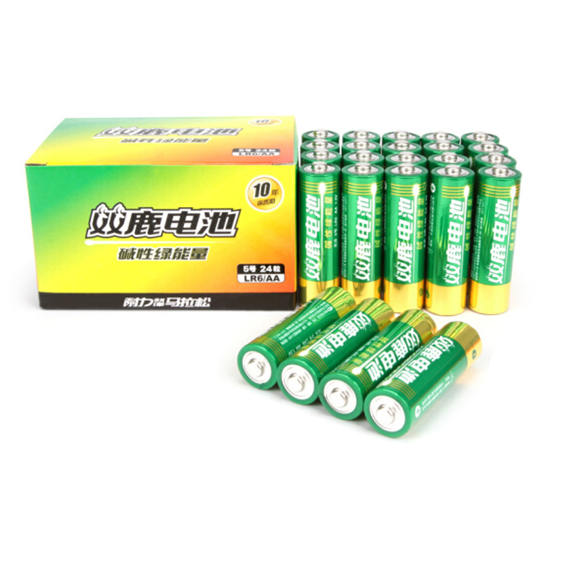 双鹿 5号电池五号碱性LR6电池5号AA电池24粒装