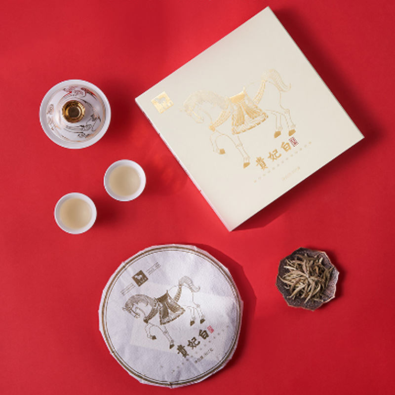 八马茶业(BAMA TEA)贵妃白·白毫银针五子饼(原料年份2021)-357克×5饼/盒高清大图