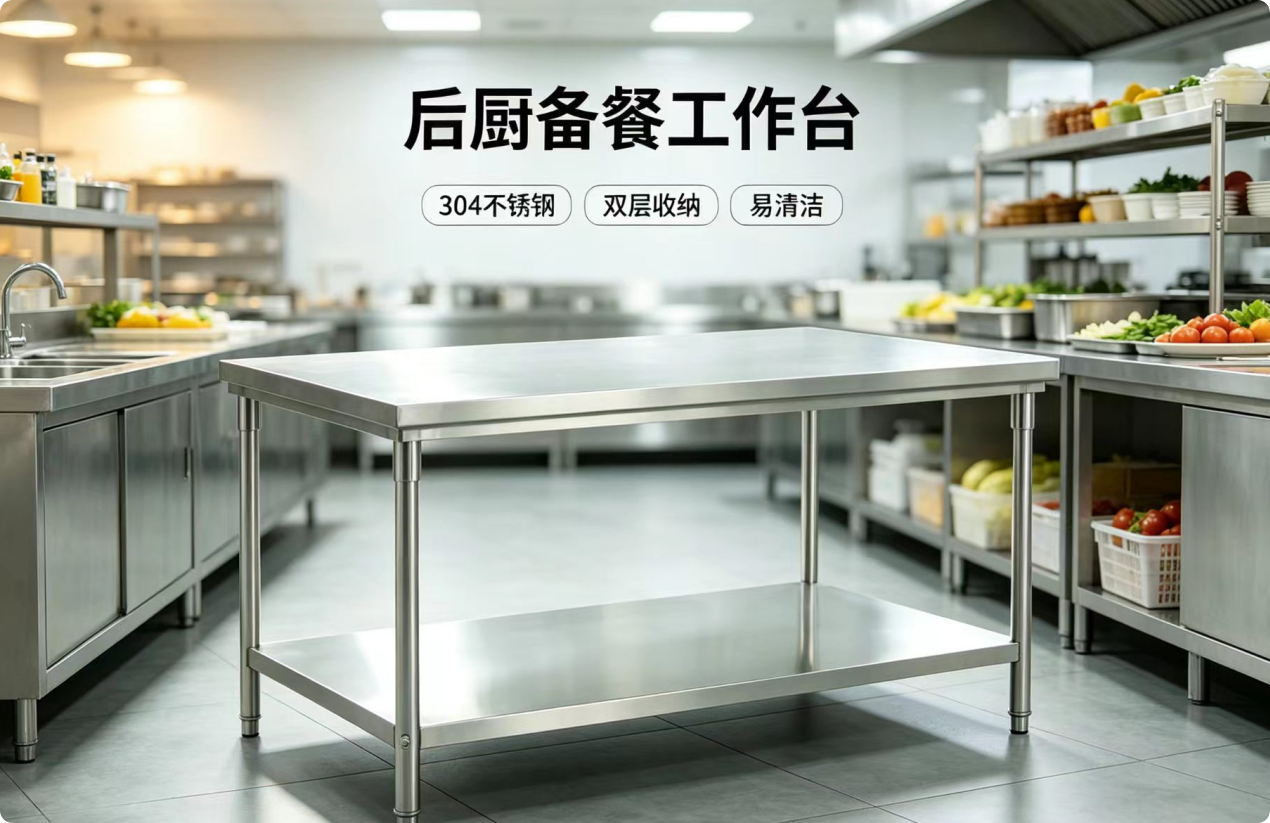 优迈克 YMK-TST180 双层工作台 1800*700*800 单位:台 银色