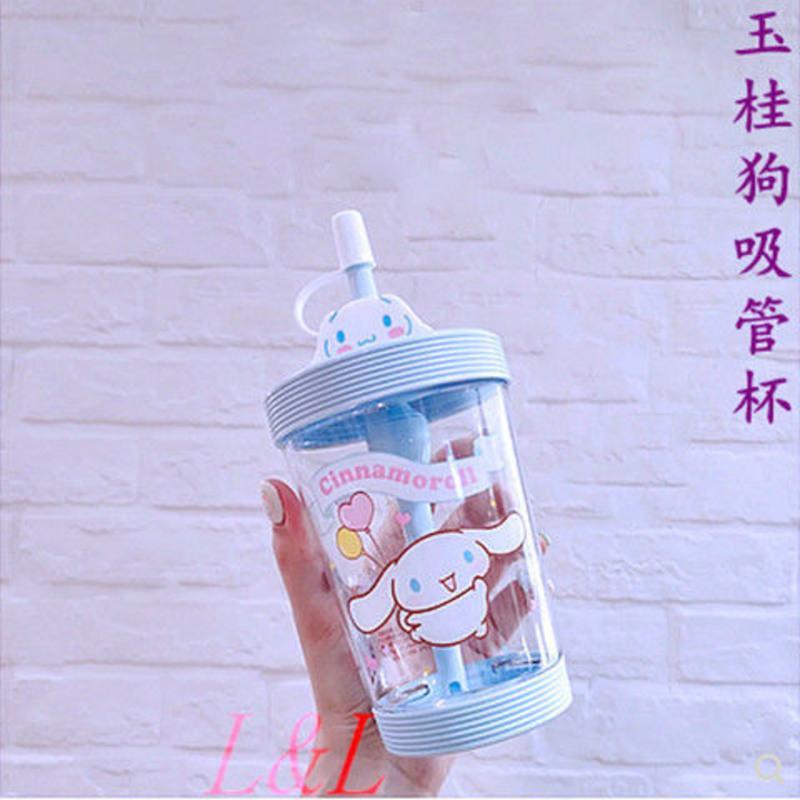 玉桂狗吸管杯 三丽鸥吸管杯缤纷随行杯MINISO玉桂狗卡通库洛米水名创优品杯子