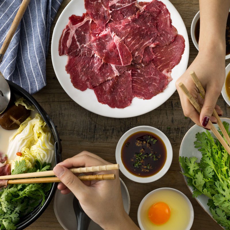 太阳谷 加拿大AAA级谷饲特厚肥牛片200g 高品质进口家庭火锅食材 原切厚度约1.5mm 涮锅美味