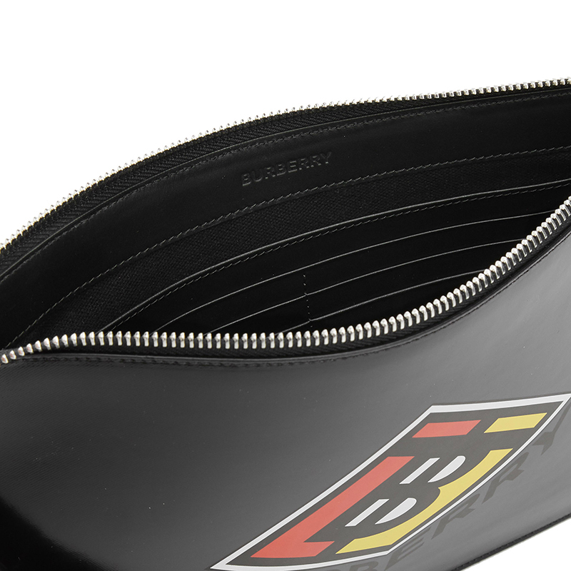 burberry博柏利巴宝莉男包tb徽标印花图案男士手拿包8021769黑色tu