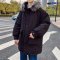 YUANSU中长款棉衣男冬季韩版宽松潮流百搭棉袄加厚保暖毛领工装棉服外套棉衣