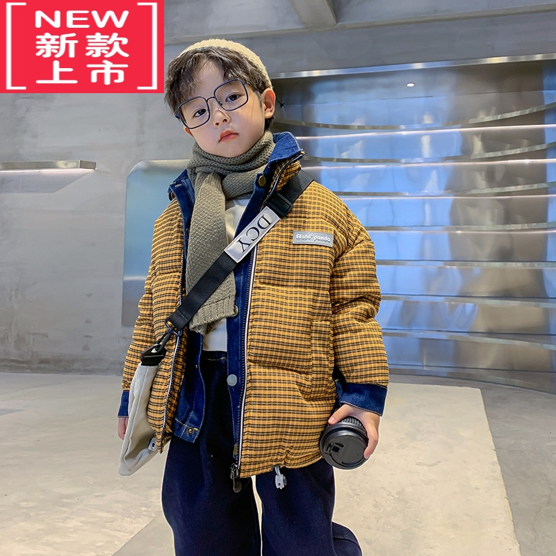 可莉允男童潮牌羽绒棉服2022新款小孩冬装衣服男孩加厚外套儿童洋气棉衣