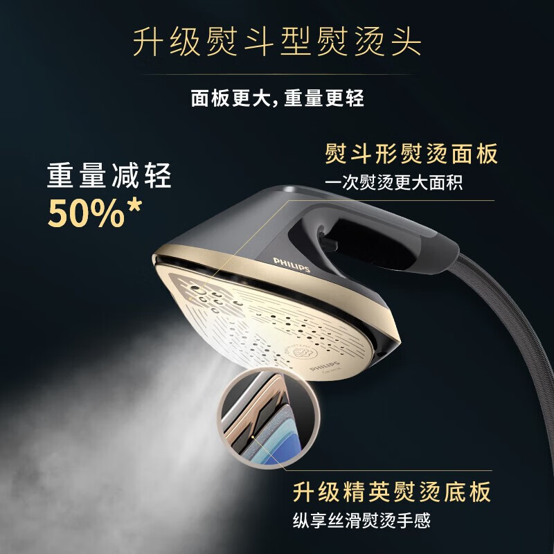 飞利浦(PHILIPS)立式熨烫机双重加热挂烫机AIS8540/80黑高清大图