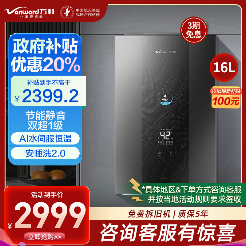 万和安睡洗 LS9PRO一级能效 燃气热水器16升零冷水 TSI增压瀑布浴 超一级能效 安睡洗2.0 LS9DPro