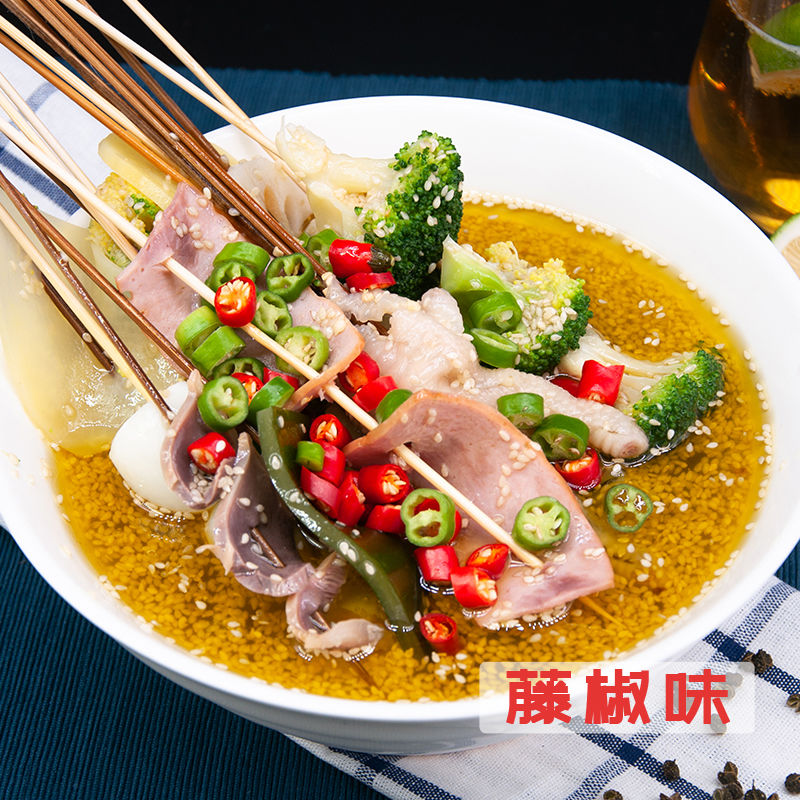 钵钵鸡调料藤椒鸡冷串串底料红油火锅冷锅串串香底料商用配方 钵钵鸡调料(藤椒味)230g*1高清大图
