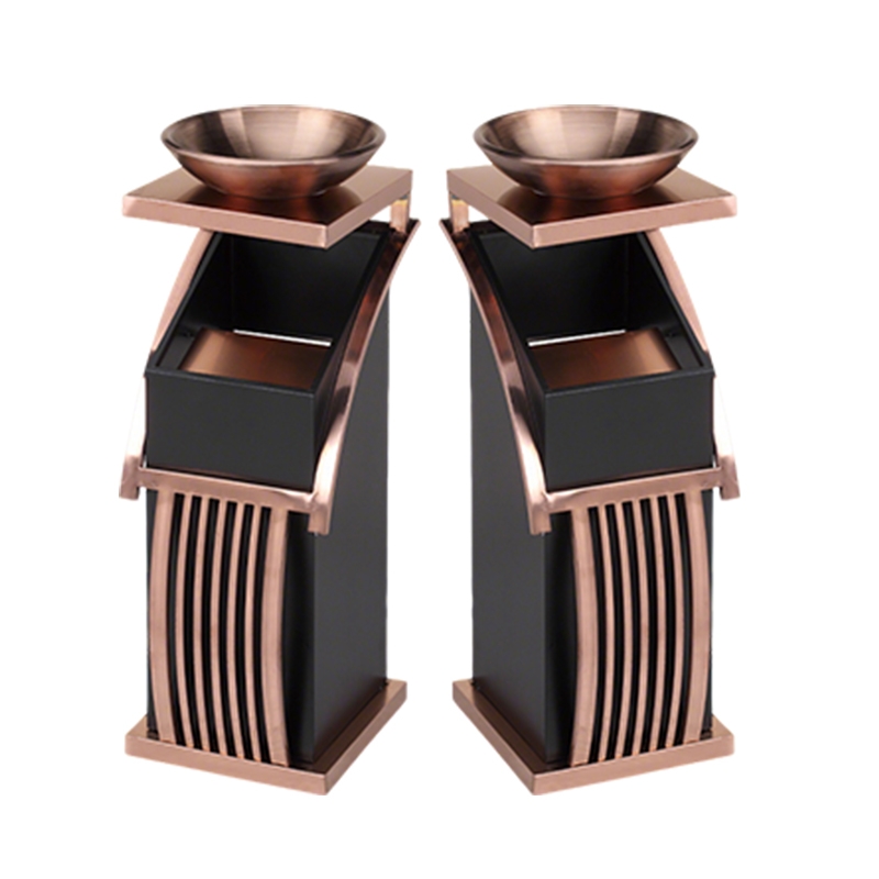 卫未来 酒店垃圾桶 方管玫瑰金 个高清大图