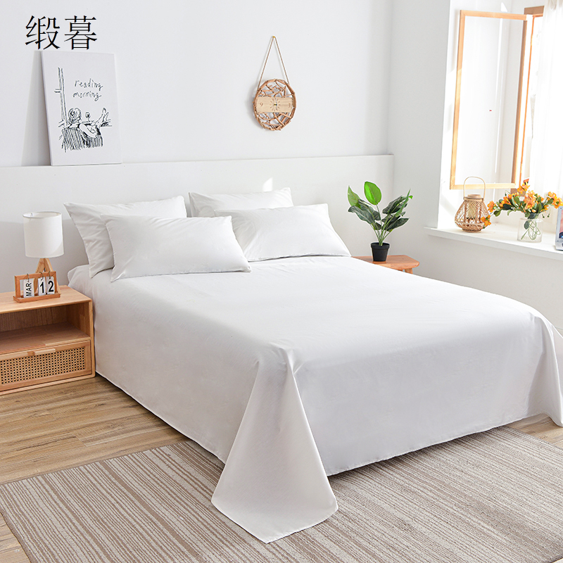 缎暮 全棉60支贡缎床单 150*240CM 条高清大图