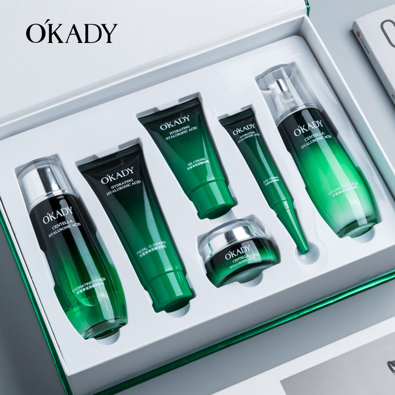 欧佩（OKADY）积雪草玻尿酸补水六件套 护肤礼盒