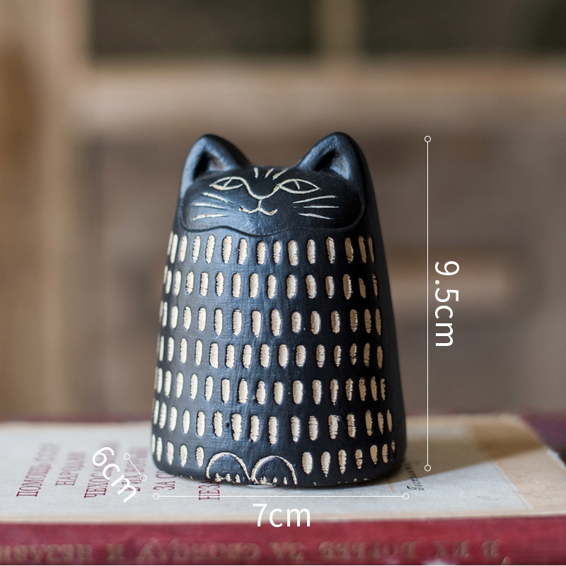 美帮汇猫咪摆件 黑猫现代艺术二次元 装饰杂货花园 猫咪摆件(白色)高清大图