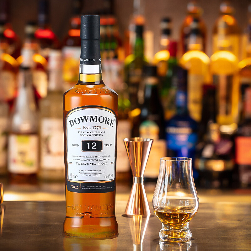 波摩(Bowmore)12年单一麦芽苏格兰威士忌 英国原装进口 700ml 单支