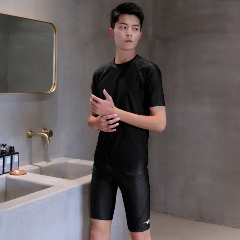 佑游泳裤男五分速干泡温泉大码泳衣男士游泳套装泳镜装备