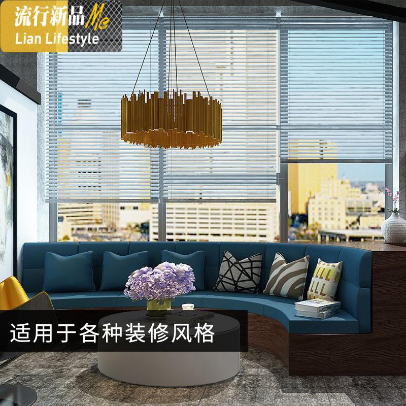 百叶窗帘卷帘拉珠铝合金遮光厨房卧室卫生间办公室客厅免打孔定制 三维工匠高清大图