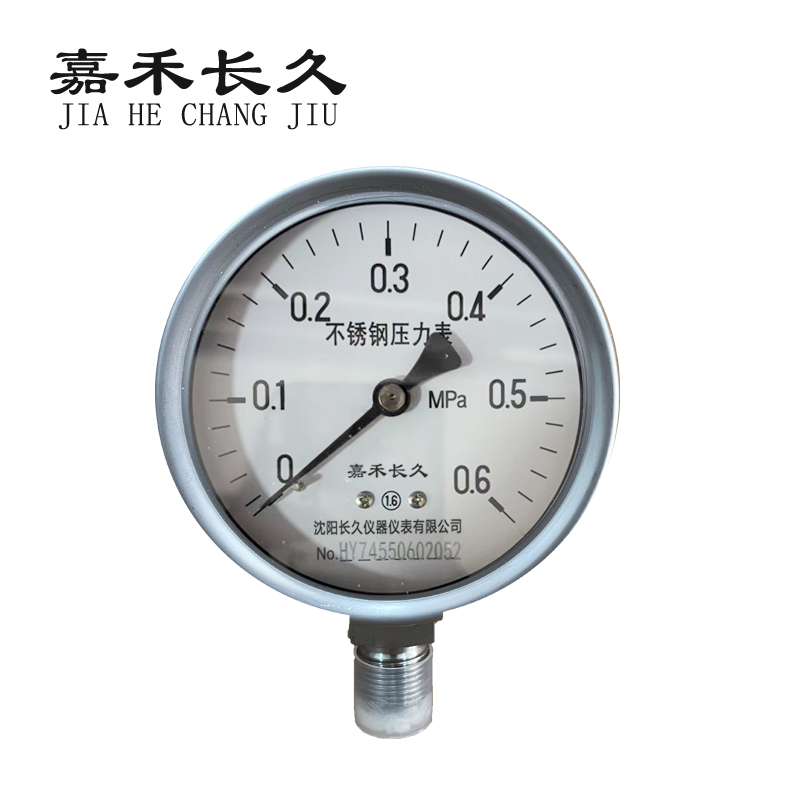 嘉禾长久 不锈钢耐温压力表检测型 Y100BF 块高清大图