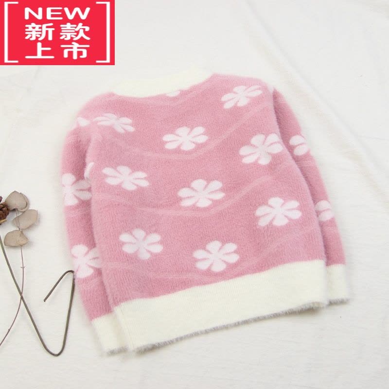 可莉允2021淘家仿貂绒毛衣童装秋冬款韩版男女童针织衫套头衫中大童图片