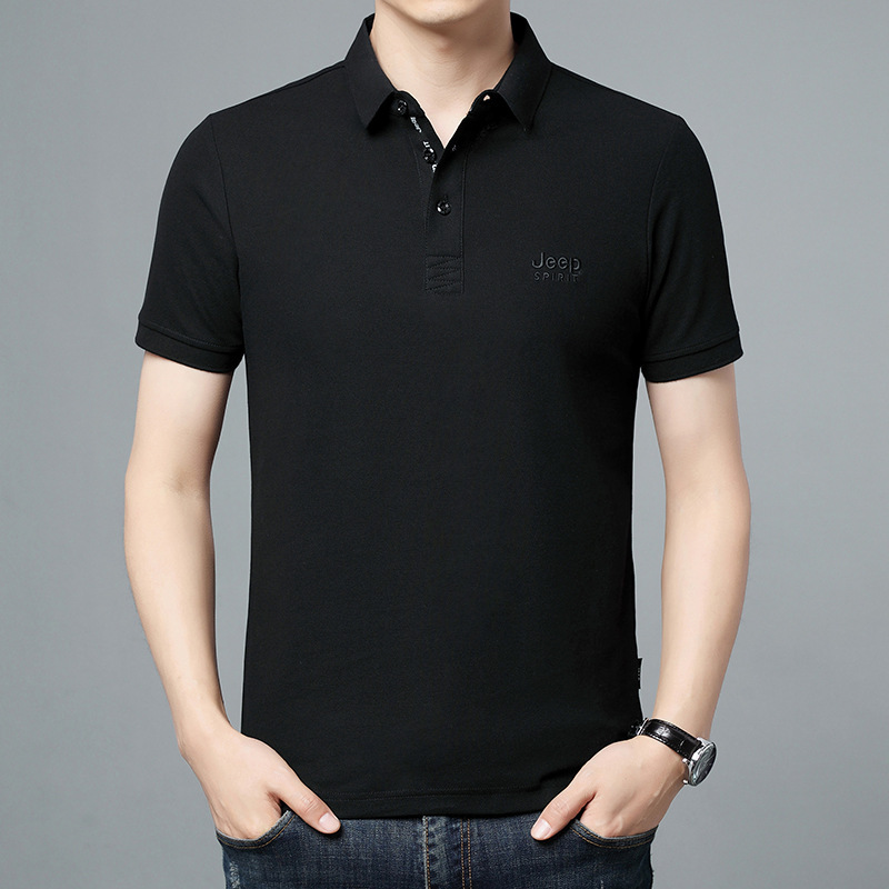 jeepspirit短袖t恤男夏季polo衫休闲宽松翻领加肥加大码ps1151