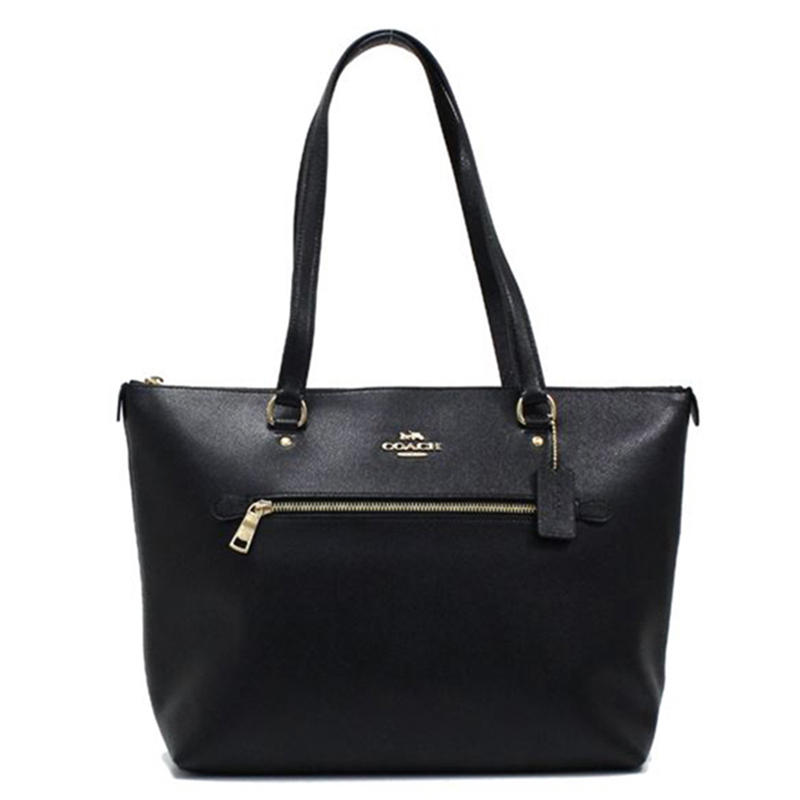 [直营]蔻驰(COACH)GALLERY 系列 真皮/涂层帆布 拉链款女士托特包 单肩包 女包 软