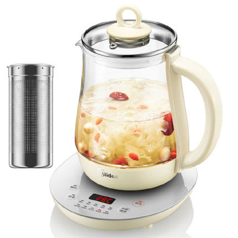 美的(Midea)MK-GE1511养生壶家用加厚玻璃养身多功能炖煮花茶壶
