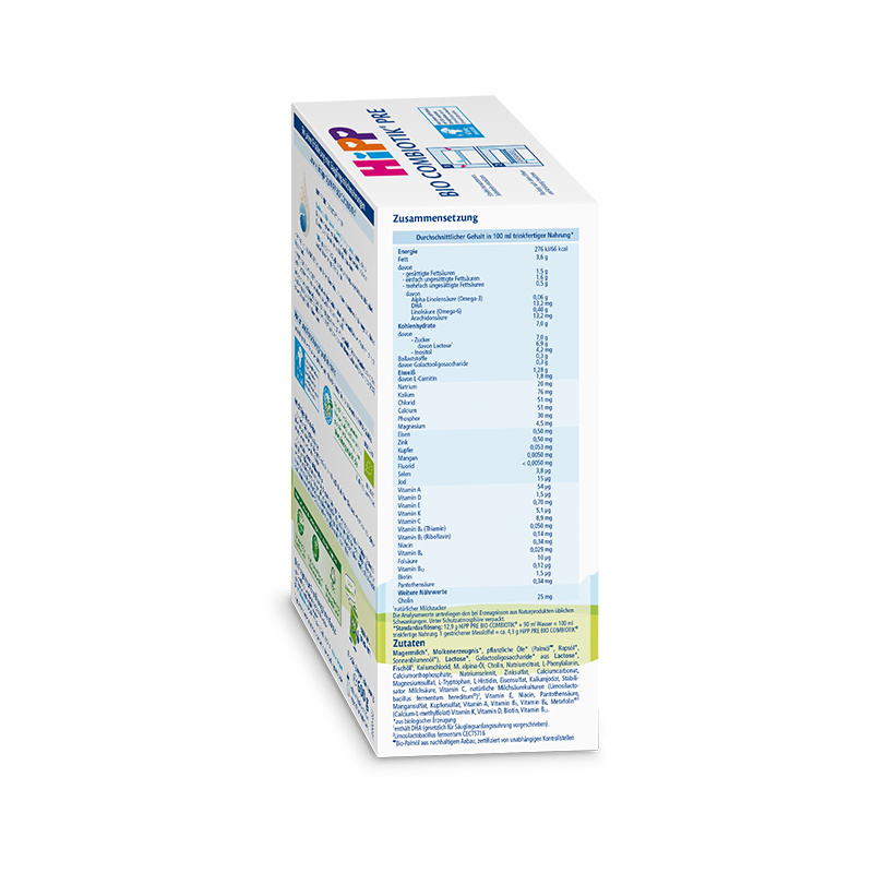德国喜宝(Hipp)有机益生菌配方pre段奶粉600g/盒 进口婴幼儿PRE段奶粉 适合0-3个月宝宝