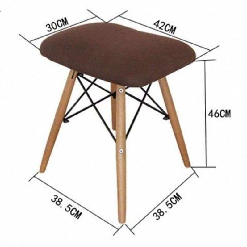 梳妆美甲椅子古筝木头凳子简约卧室化妆台小沙发家用高布艺软方凳 浅驼色图片