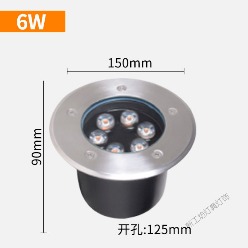 苏宁放心购 LED埋地灯户外防水嵌入式地埋照树射灯1W庭院坪花园七彩色景观