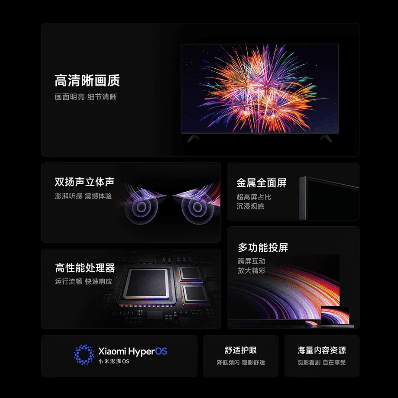 小米(MI)电视32英寸 金属全面屏 双扬立体声 Redmi A32 2025节能版L32RA-RAE高清大图
