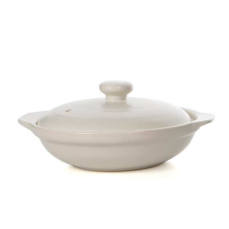 煲仔饭茄子煲豆腐煲黄焖鸡粉丝煲家用白色耐烧浅砂锅煲烧坏换新 730毫升+盖子送托盘