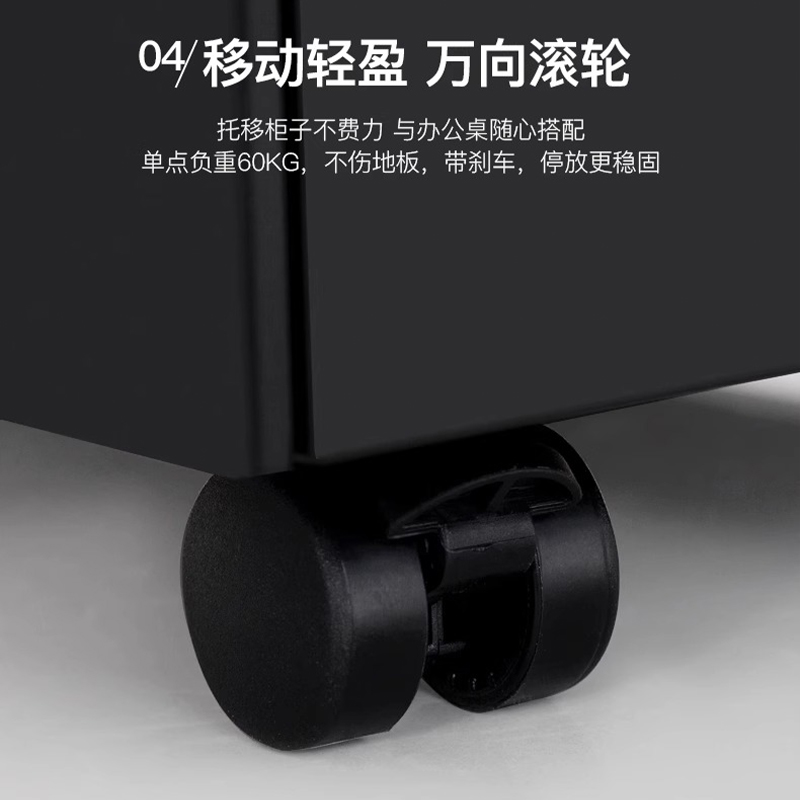 鑫龙悦 活动办公柜 3抽 台高清大图