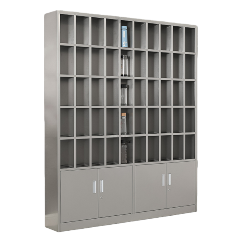 智叶舟不锈钢水杯柜50格150*25*180cm台高清大图