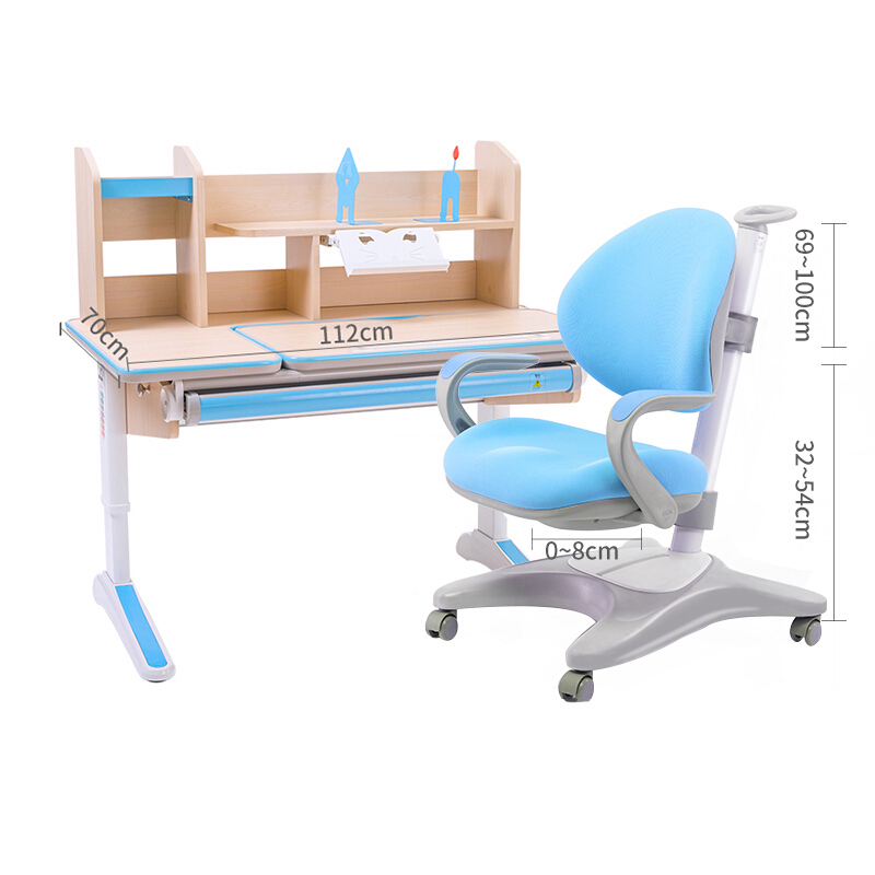 三圣 课桌椅学习书桌椅可升降实木学习桌家用辅导写字桌椅高清大图