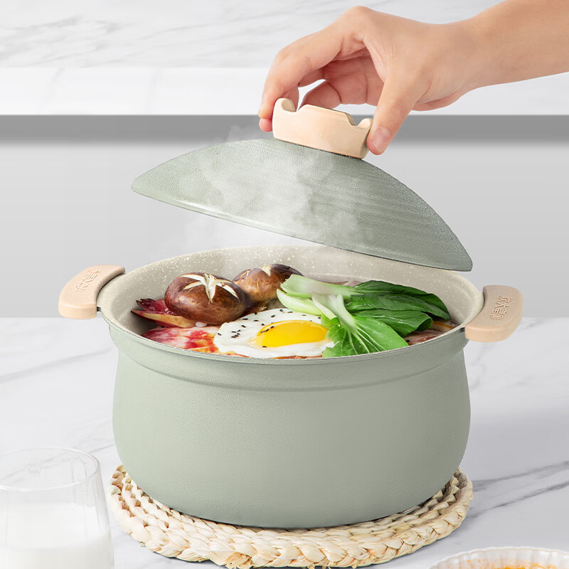 炊大皇 HY22AQL 禾悦不粘炖煲 汤锅不粘锅 熬粥炖肉煲汤煮面锅22cm 电磁炉通用