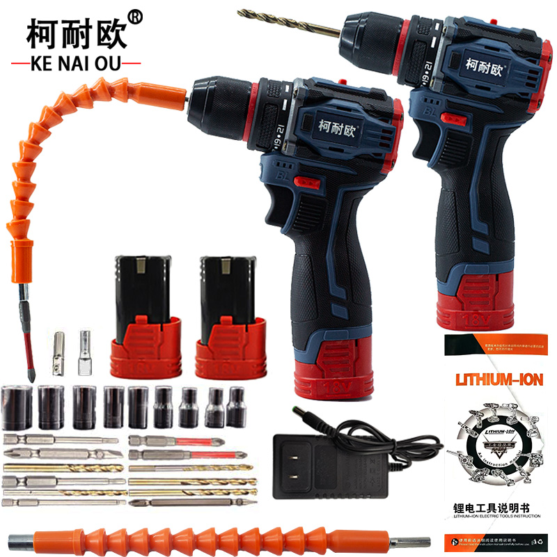 柯耐欧锂电手枪钻电钻电动起子60Nm 18V两电一充