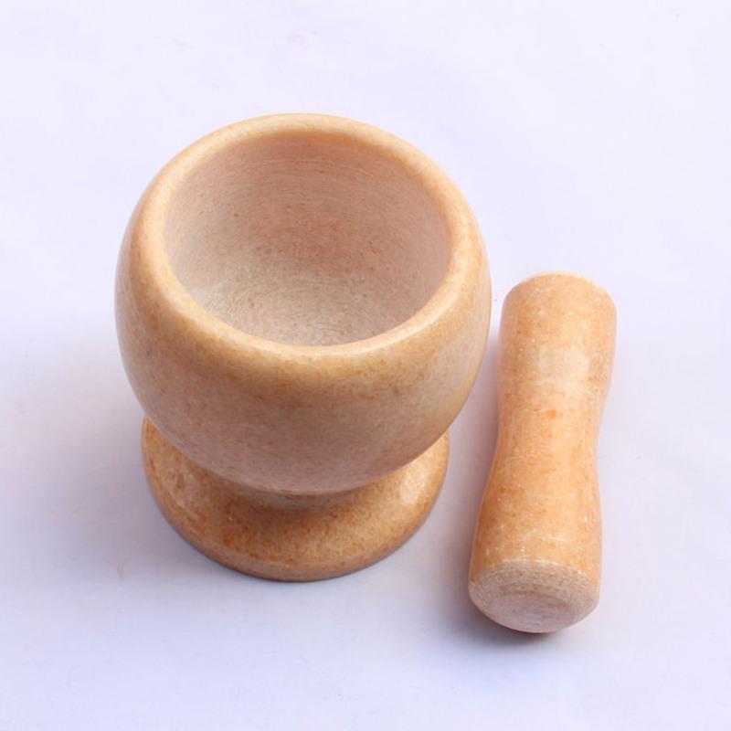 天然玉石大理石蒜臼子厨房捣蒜蒜臼神器大号捣蒜器石头手动砸蒜器