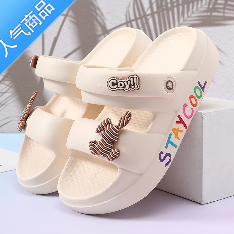 SUNTEK凉鞋女款外穿休闲舒适女鞋百搭女士踩屎感防滑软底情侣两穿凉拖鞋高清大图