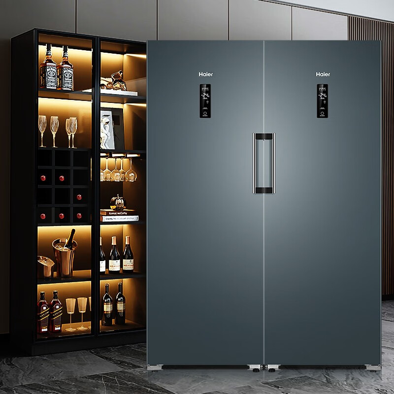 海尔(haier)立式冰柜228升大容量风冷无霜家用一级能效抽屉式侧开门