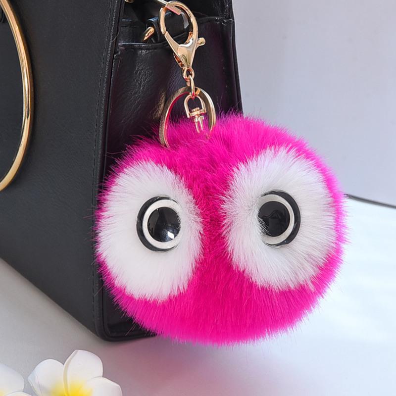 韩国可爱书包毛球挂件皮草包包挂件毛绒汽车钥匙扣挂饰毛毛球挂件枚