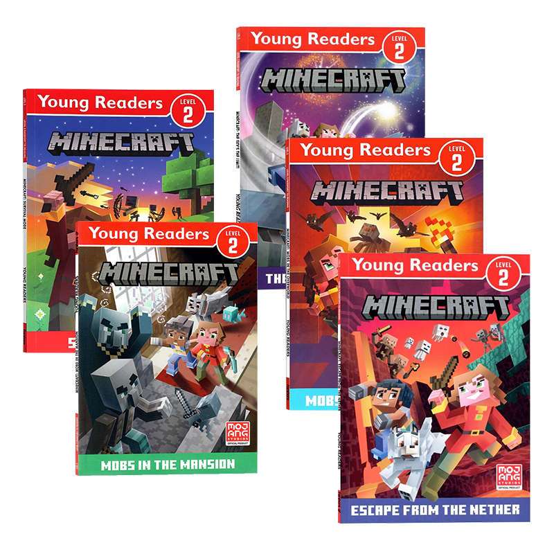 我的世界 5册 [正版]Minecraft Young Readers Level 2 我的世界分级读物2级5册 进口英