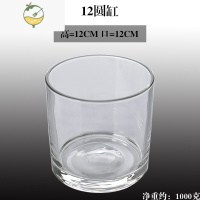YICHENG水培器皿创意玻璃花盆水养植物瓶透明花器绿萝白掌花瓶正方形容器 12圆缸摆件