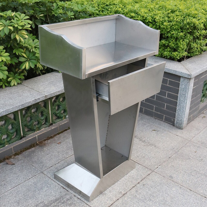 户外接待台物业迎宾台保安卫登记台餐厅不锈钢演讲台酒