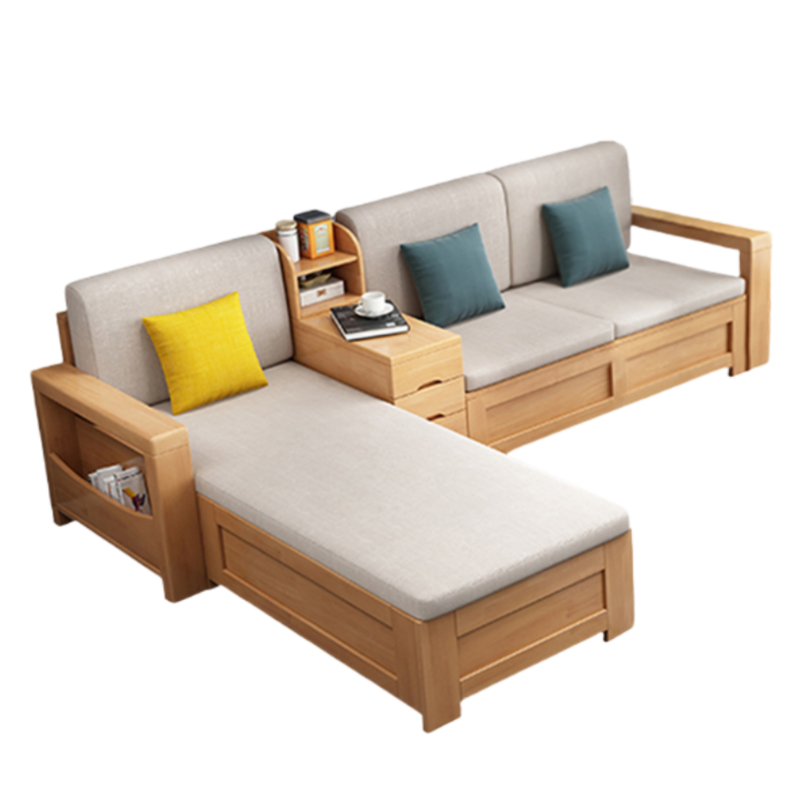 智叶舟实木沙发246*173*83cm套高清大图